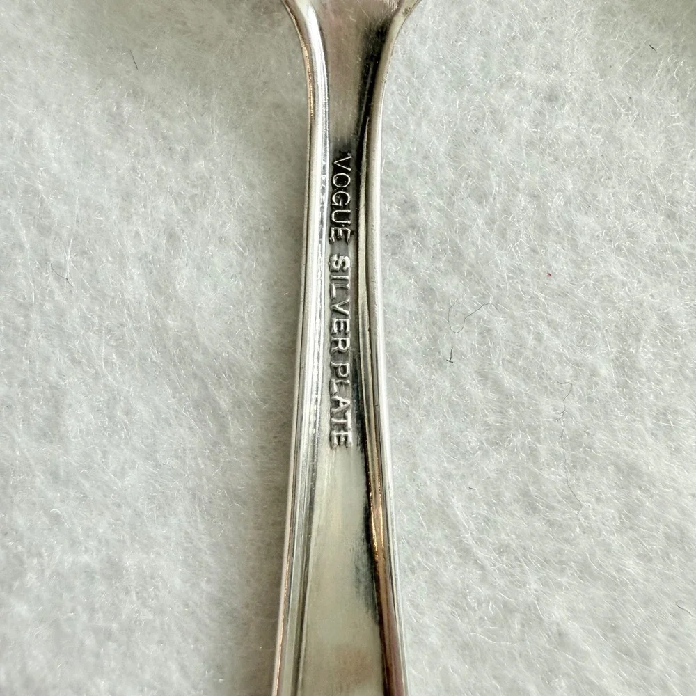 Vintage Vogue Silver Plate Child Fork & Spoon‎ Set 5″ Junior Flatware